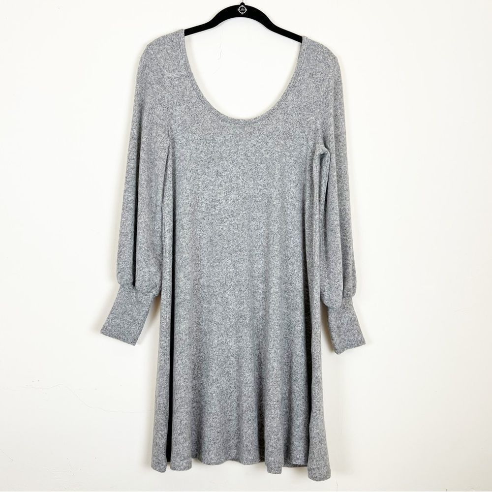 ASOS Scoop Neck Puffed Sleeve Shift Dress, Size 4 Grey